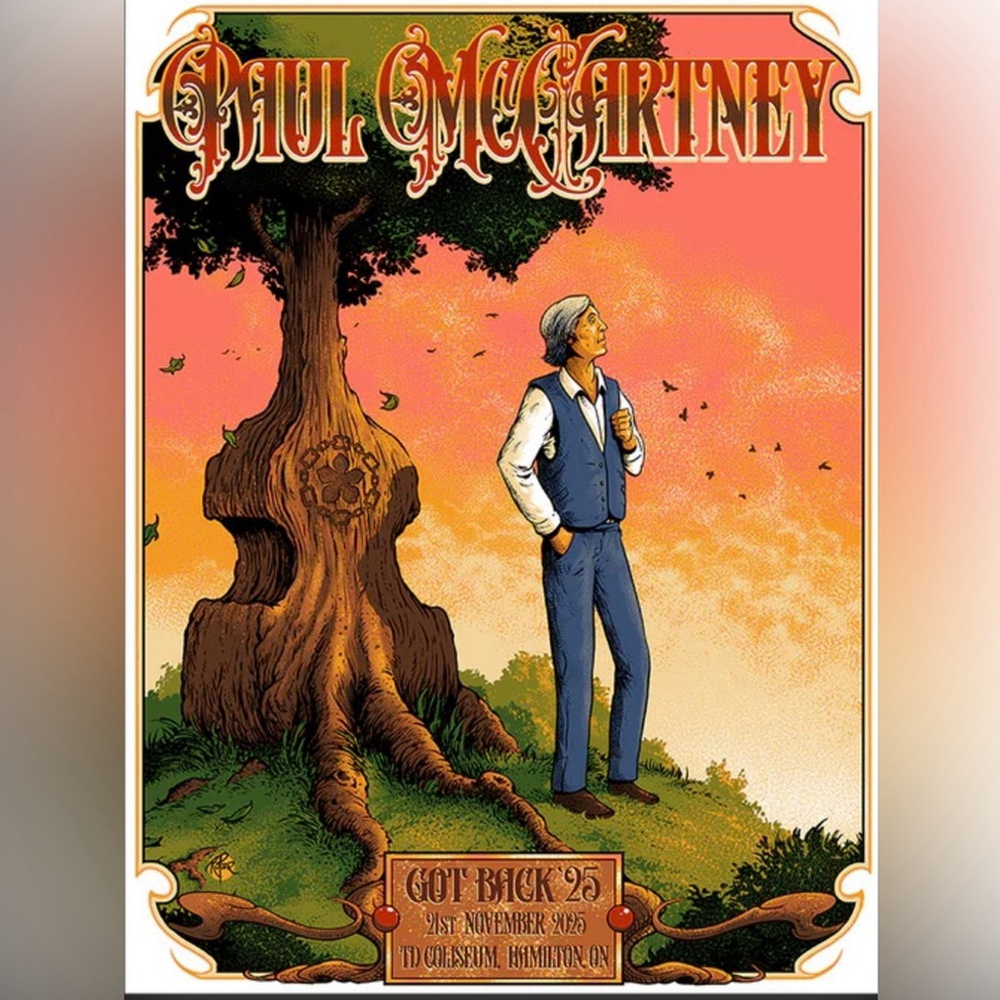 Paul McCartney Got Back 2025 Hamilton Event Poster Original | Mint Condition